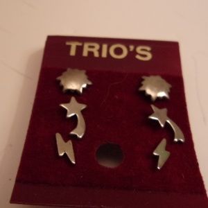 CUTE RETRO STAR & FLASH & BUTTON EARRINGS. S1-9